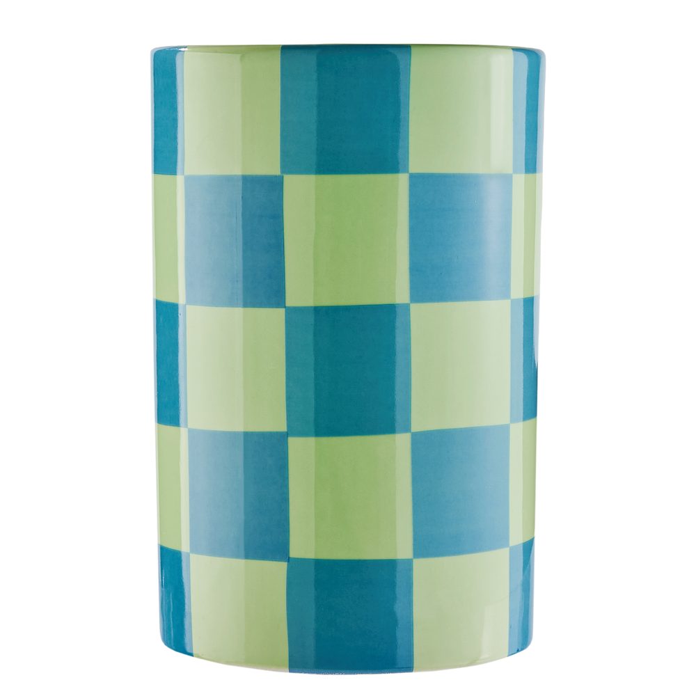 CHECKER Váza 20 cm - zelená/modrá (obrázek 3)