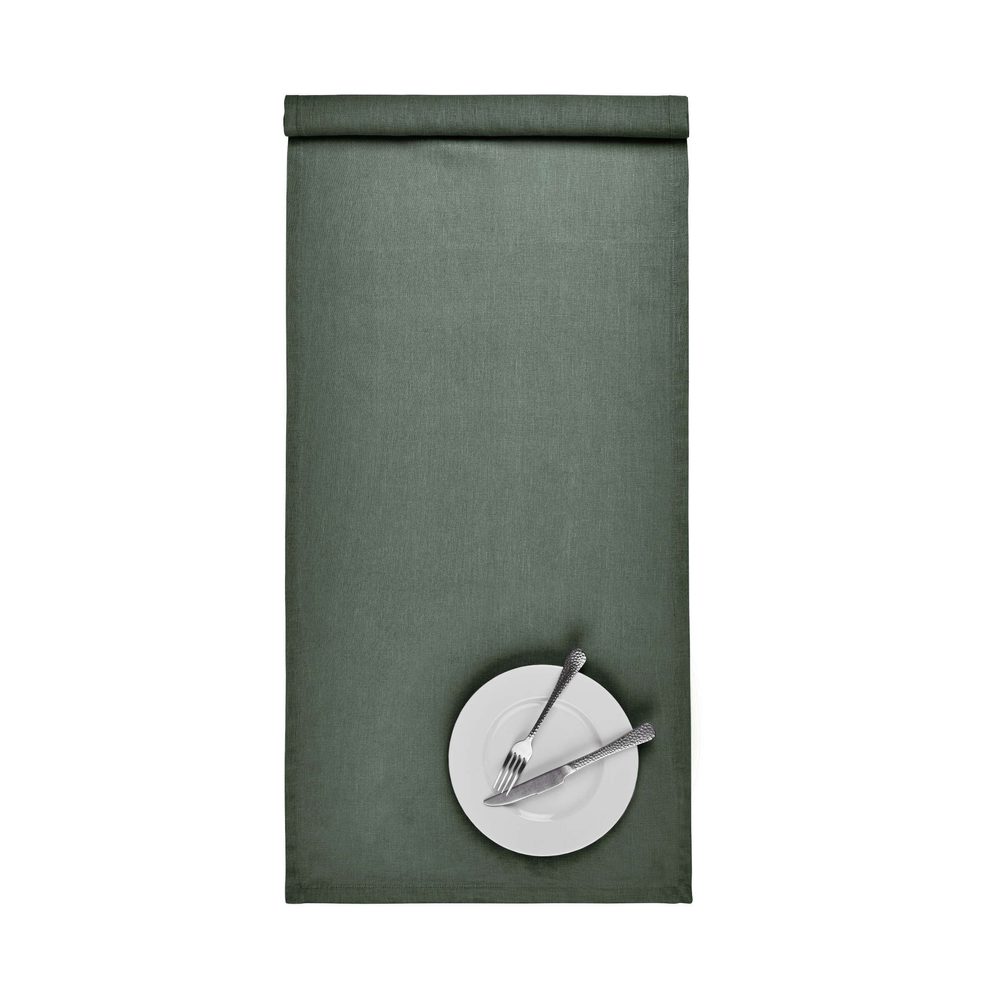RIGA Běhoun na stůl 160 x 50 cm - tm.zelená