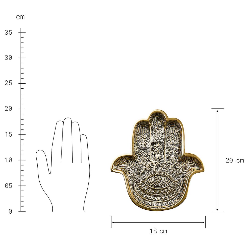 HAMSA Dekorační podnos 20 cm - zlatá (obrázek 5)