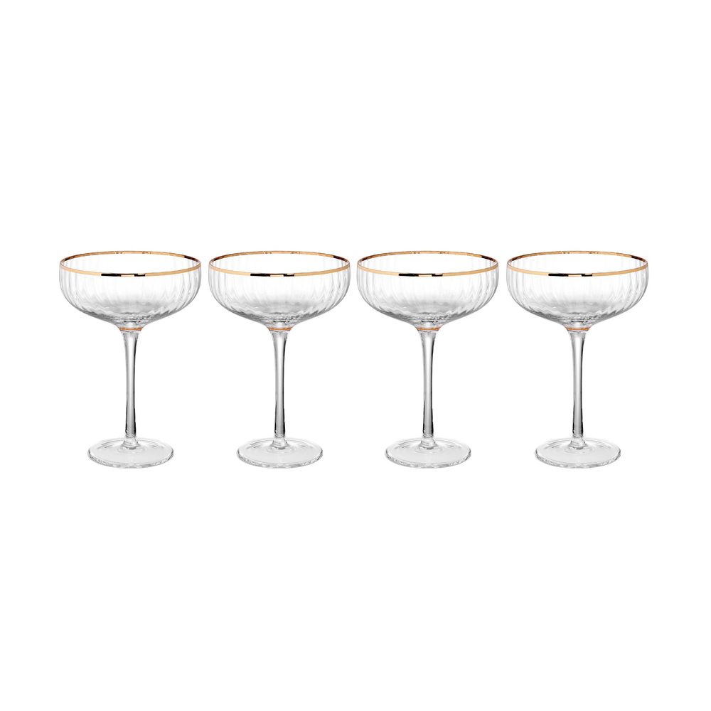 GOLDEN TWENTIES Sada sklenic na šampaňské 400 ml 4 ks