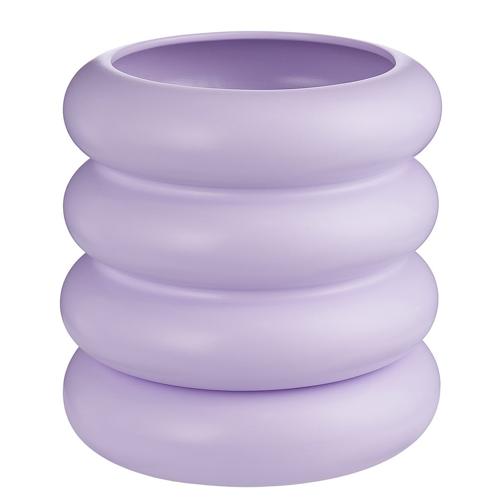 HOOP Květináč s miskou 14 cm - fialová