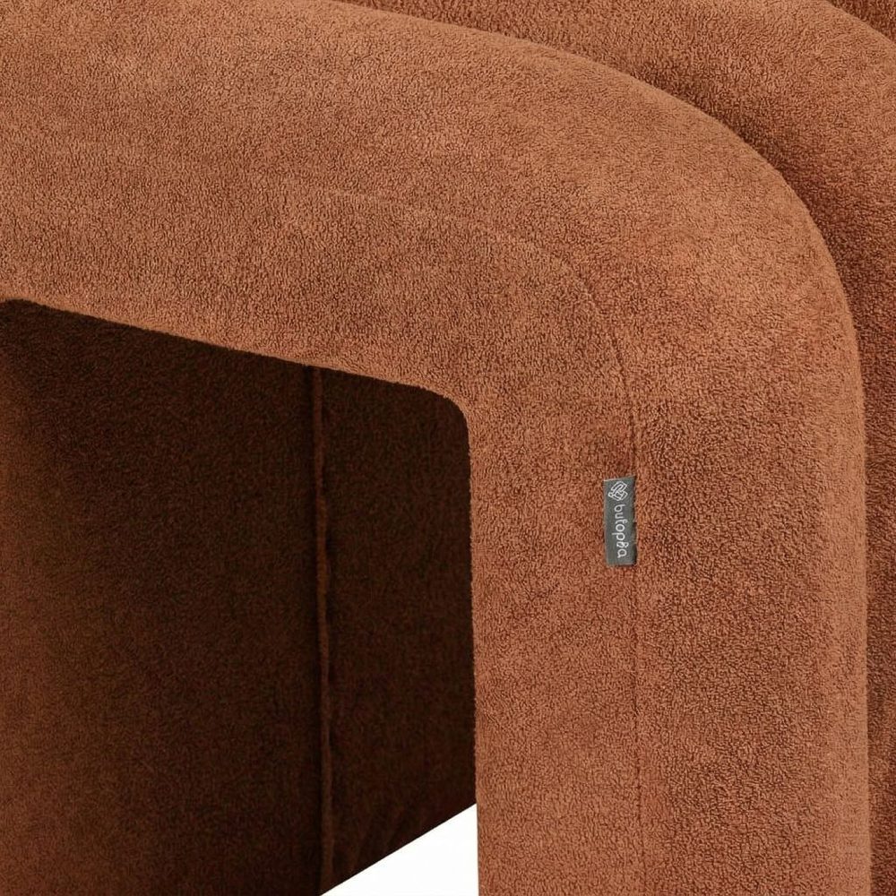 CHENILLE Taburet plyšový 40 cm - terakota (obrázek 4)