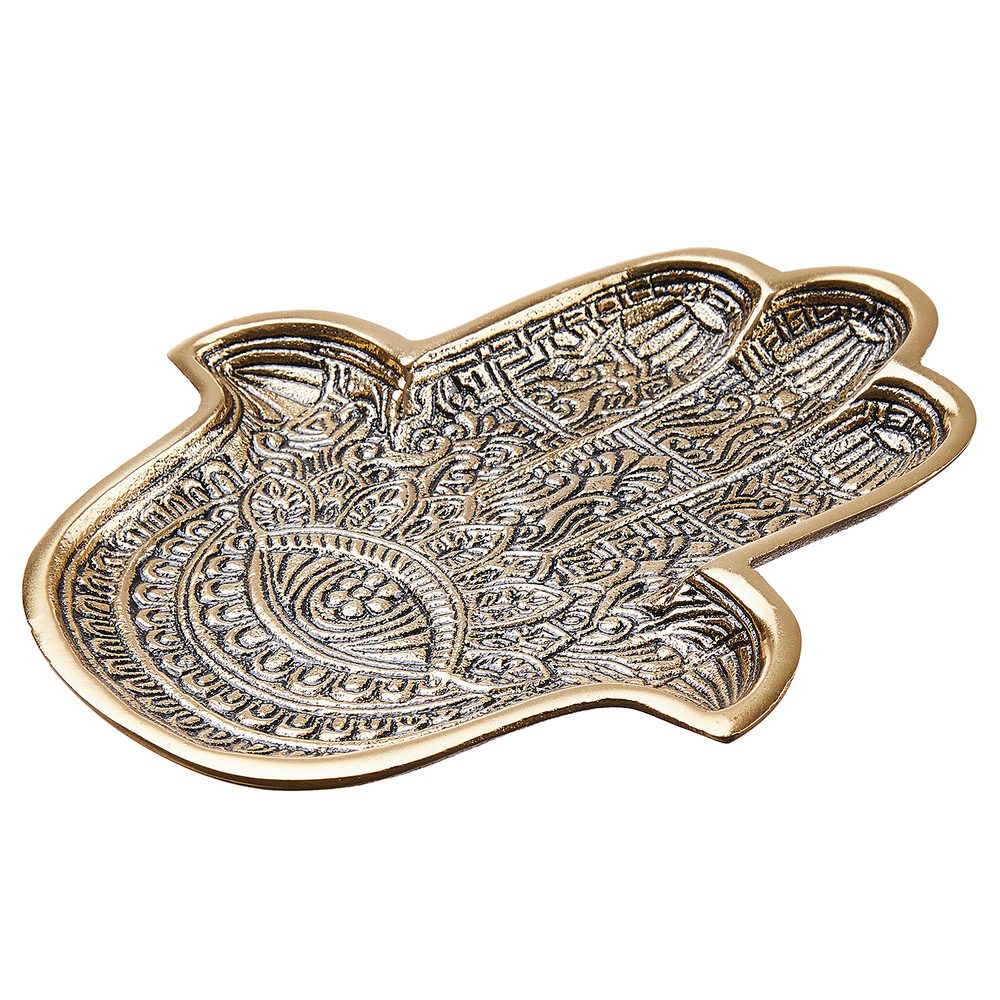 Levně HAMSA Dekorační podnos 20 cm - zlatá