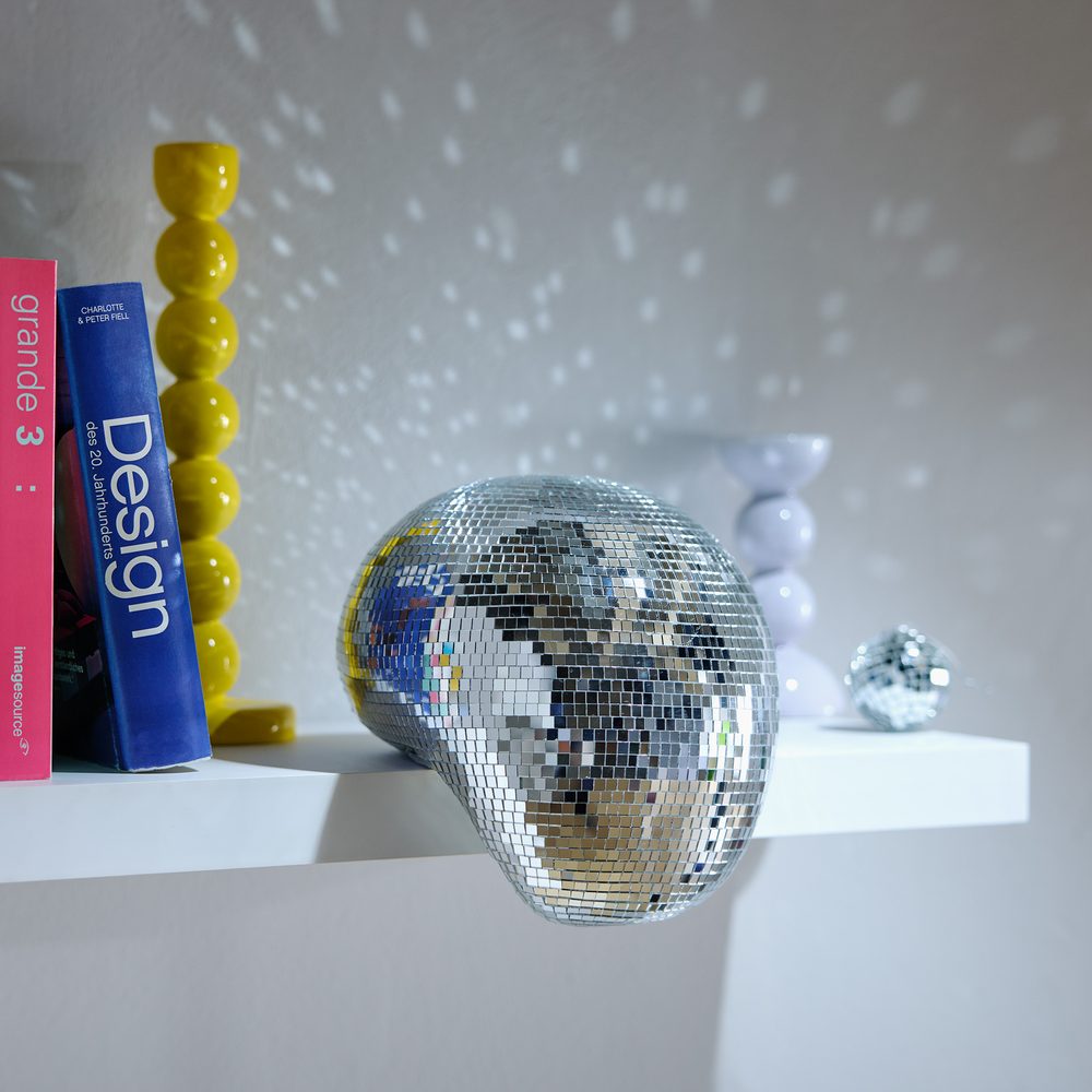 Levně DISCO Roztékající se disko koule 20 cm - stříbrná