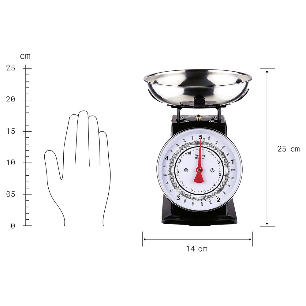 GIVE ME MORE Kuchyňská váha do 5 kg - černá (obrázek 5)