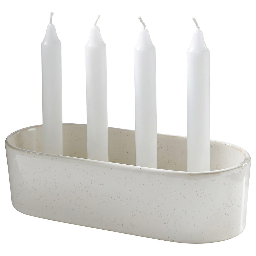 Adventní svícen 26 x 11 cm - bílá