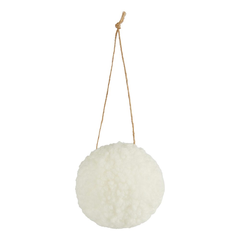 HANG ON Plyšová koule 8 cm - bílá