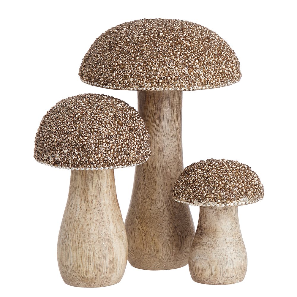 HARVEST LOVE Houba dřevěná s perličkami 11 cm (obrázek 5)