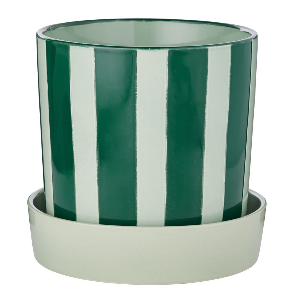 Levně CIRCUS Květináč s miskou 20 cm - zelená