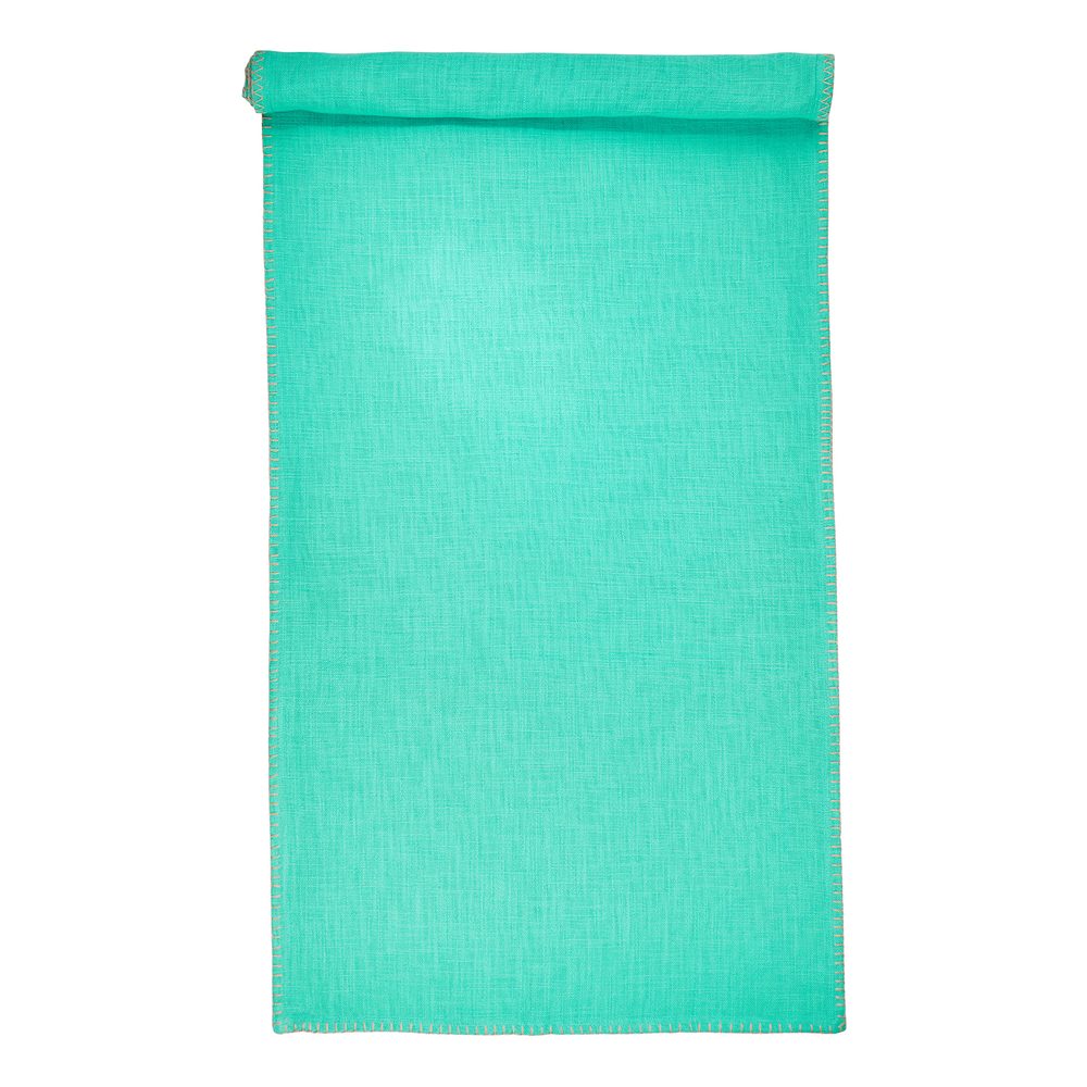FINCA Běhoun na stůl 50 x 160 cm - tyrkysová
