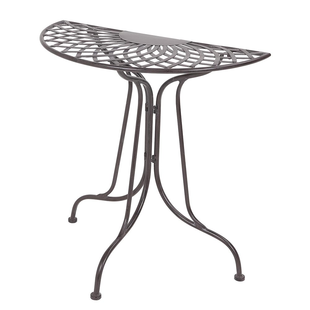 MANDALA GARDEN Stůl půlkruhový - tm. hnědá