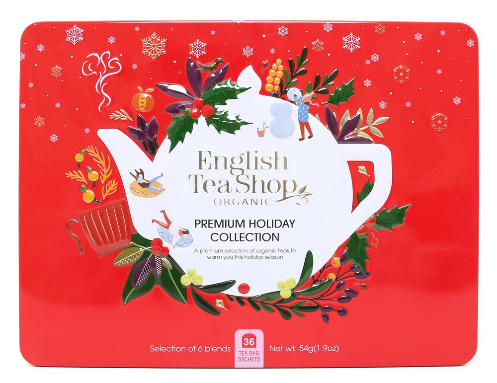 THE ENGLISH TEASHOP Dárková čajová kazeta "Wellness collection" 36 ks - červená