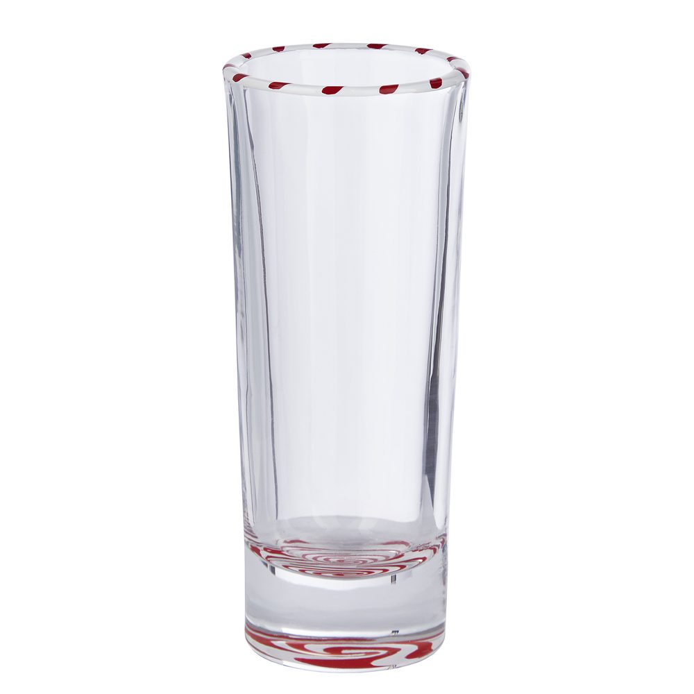 SWIRL Sklenice na panáka 55 ml - červená/bílá