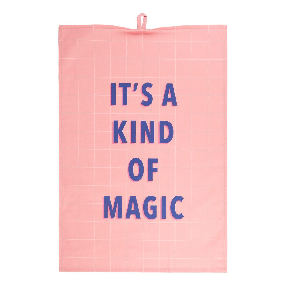 KITCHEN TALES Utěrka s nápisem 50 x 70 cm - růžová