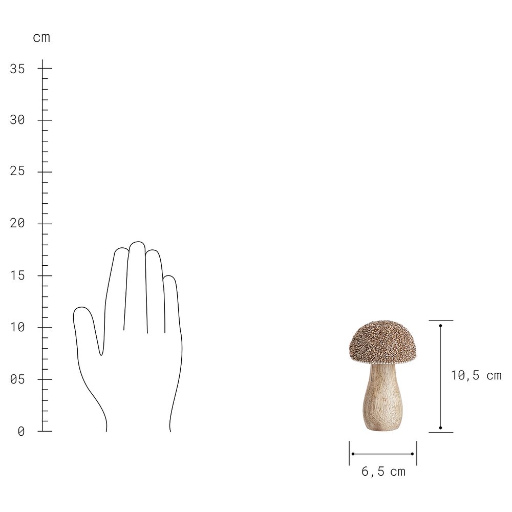 HARVEST LOVE Houba dřevěná s perličkami 11 cm (obrázek 6)