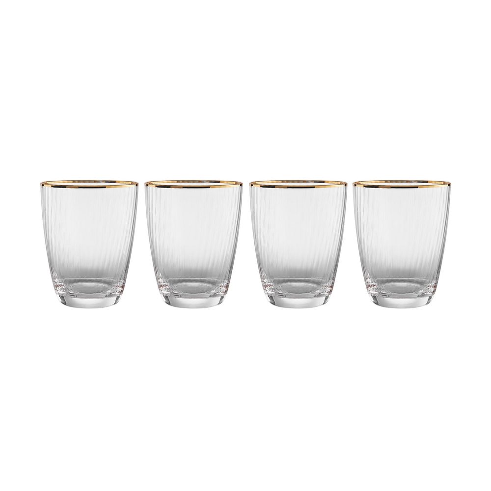 GOLDEN TWENTIES Sada sklenic na vodu se zlatým okrajem 300 ml 4 ks