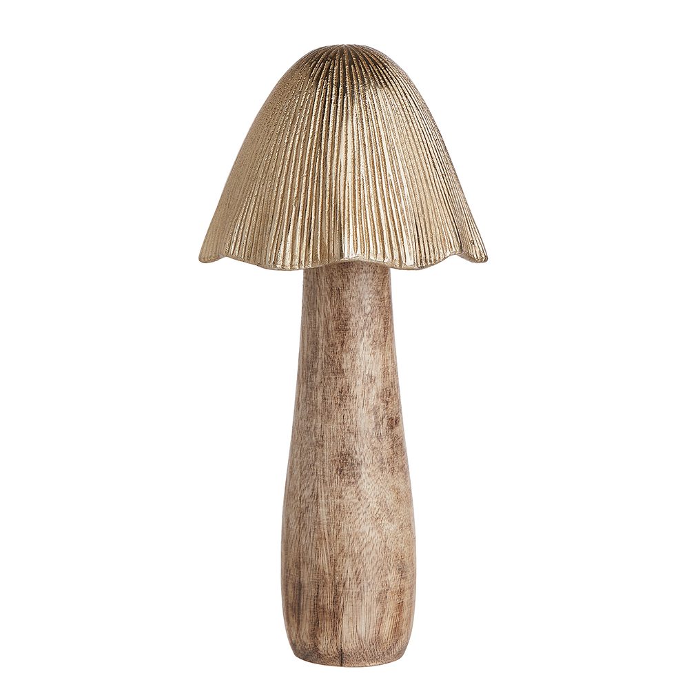 HARVEST LOVE Houba dřevěná s perličkami 26 cm