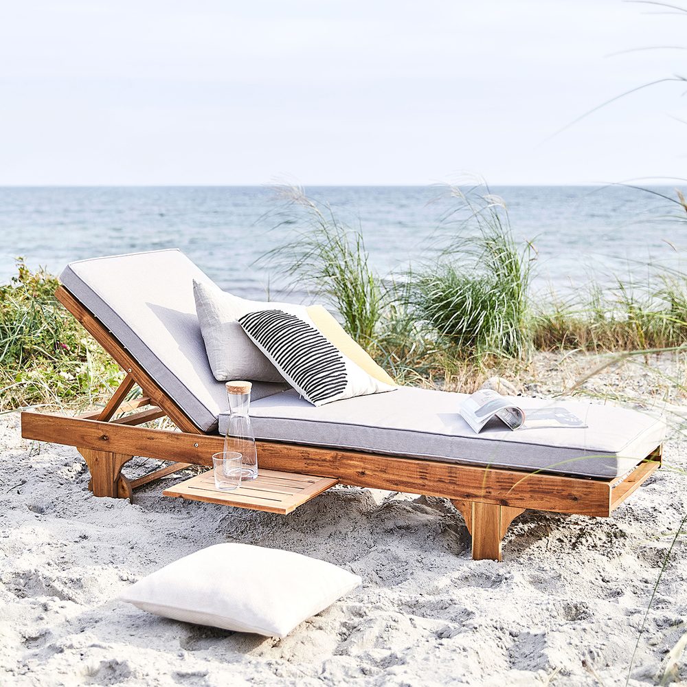 SOMERSET Lehátko s výsuvným stolkem a polstrováním