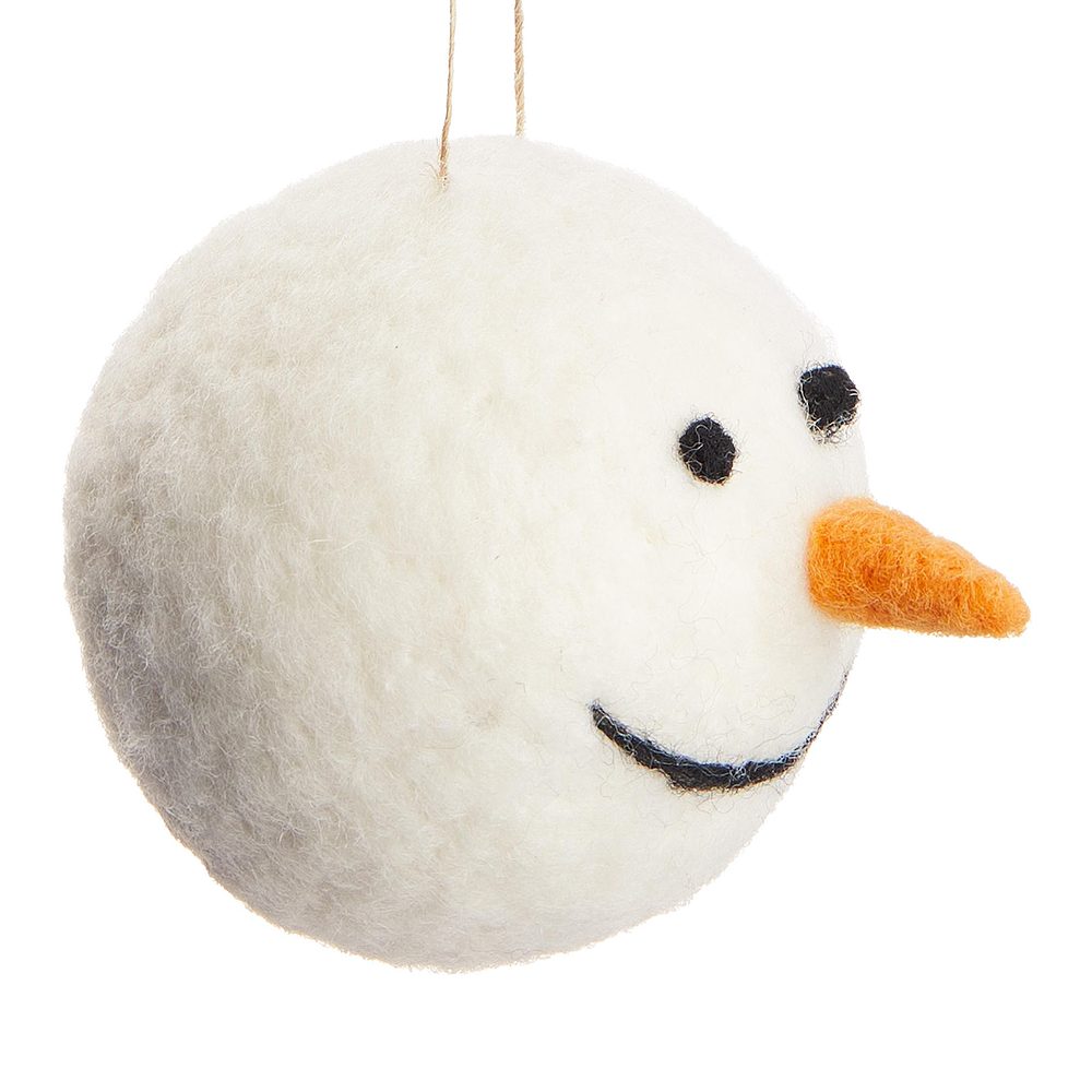 HANG ON Ozdoba filcová hlava sněhuláka 8 cm