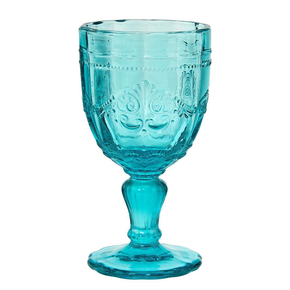 VICTORIAN Sklenice na stopce - tyrkysová