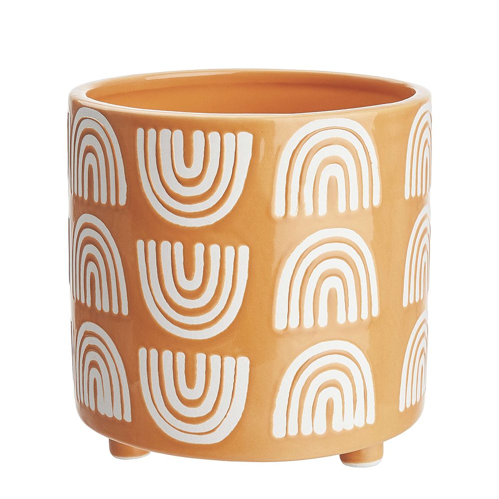 HAPPY RAINBOW Květináč 14 cm - žlutá