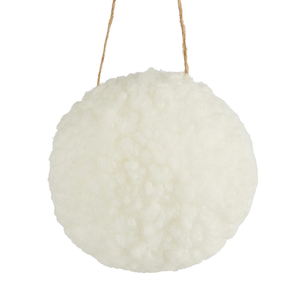 HANG ON Plyšová koule 8 cm - bílá