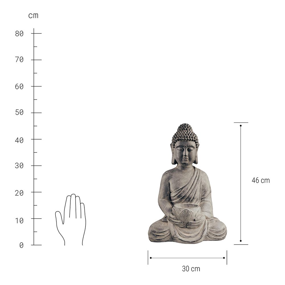 BUDDHA Socha sedícího Buddhy s táckem na svíčku (obrázek 7)