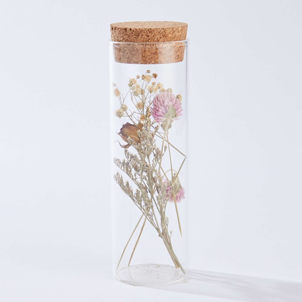 Fotografie FLOWER MARKET Sušené kytky ve skle různé druhy