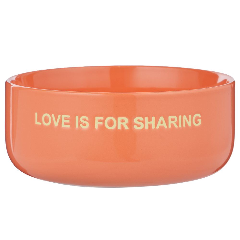 GOOD VIBES Miska "Love is for sharing"  720 ml - oranžová