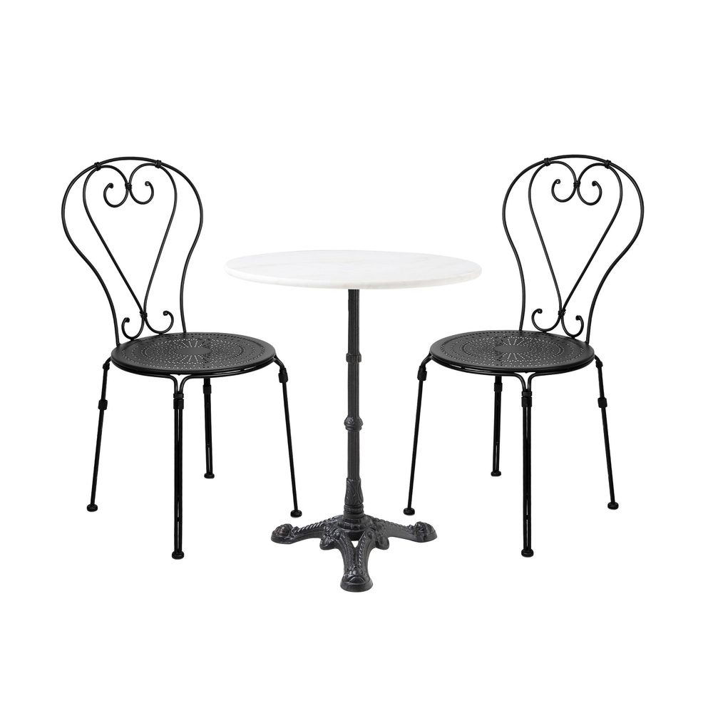 CASTELLO Set nábytku 2 ks židle a 1 ks stůl - bílá/černá