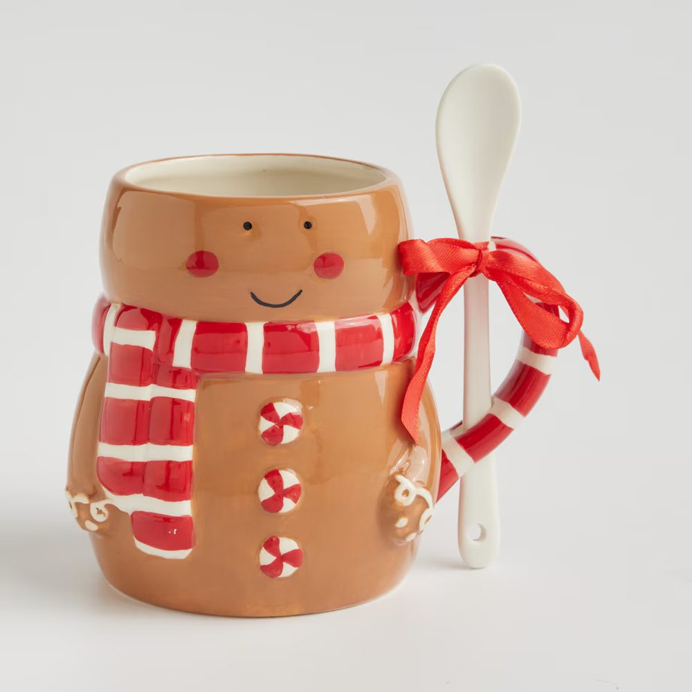 HOME & YOU Hrnek se lžící na čaj - hnědá