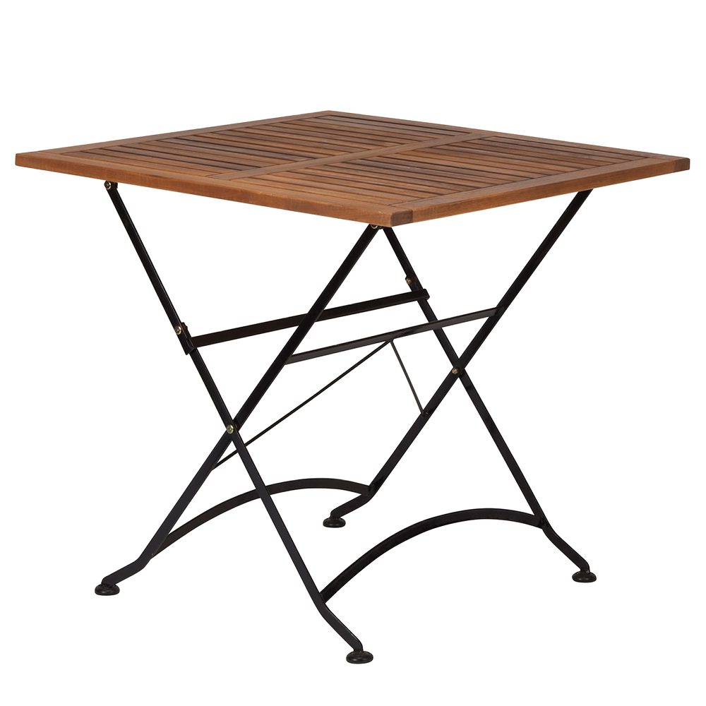 PARKLIFE Skládací stůl 80 x 80 cm - černá/hnědá
