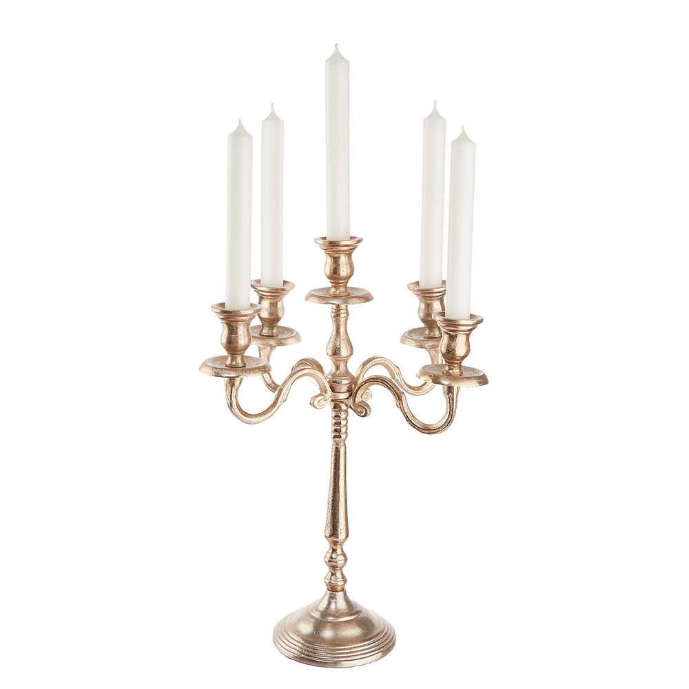 BOHEMIAN Pětiramenný svícen - zlatá