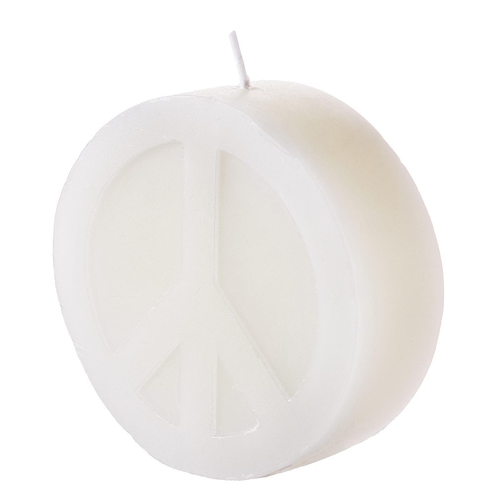 Fotografie PEACE Svíčka "Peace" 10 cm - bílá