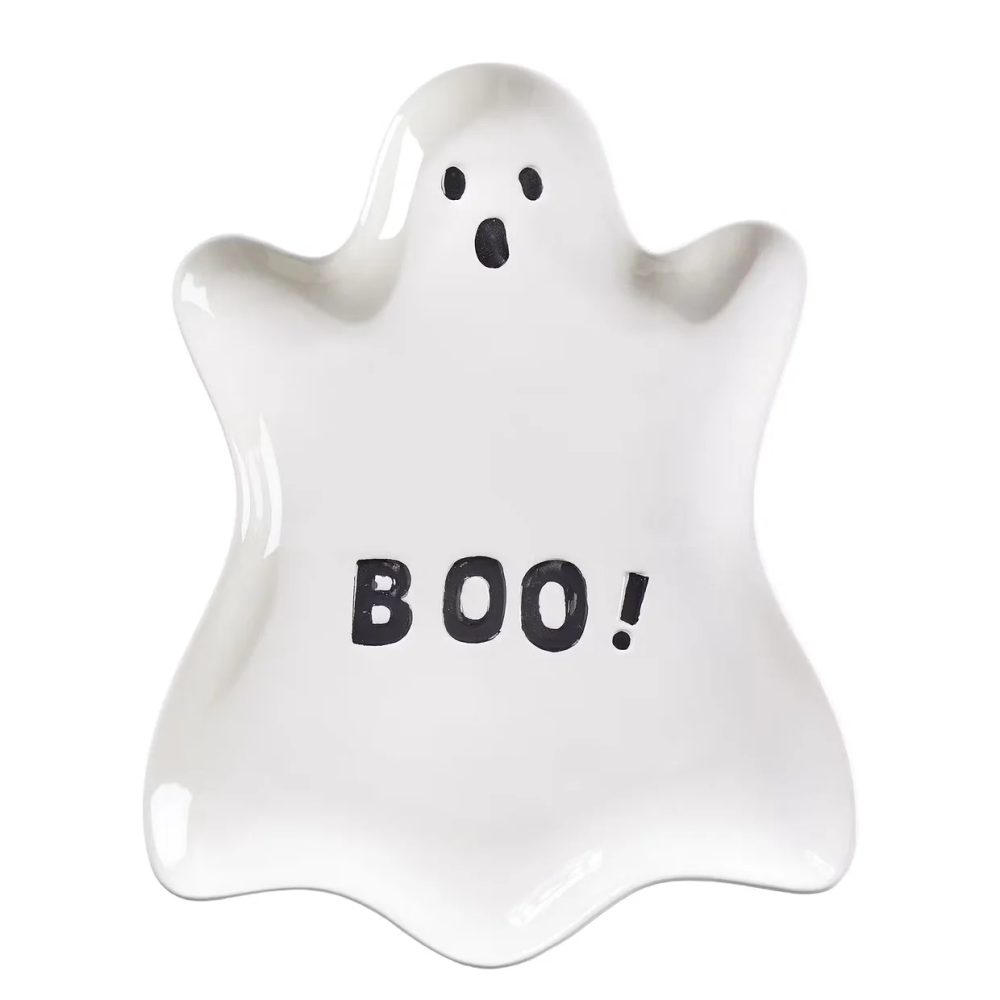 HALLOWEEN Dekorační talíř duch 36 cm - bílá