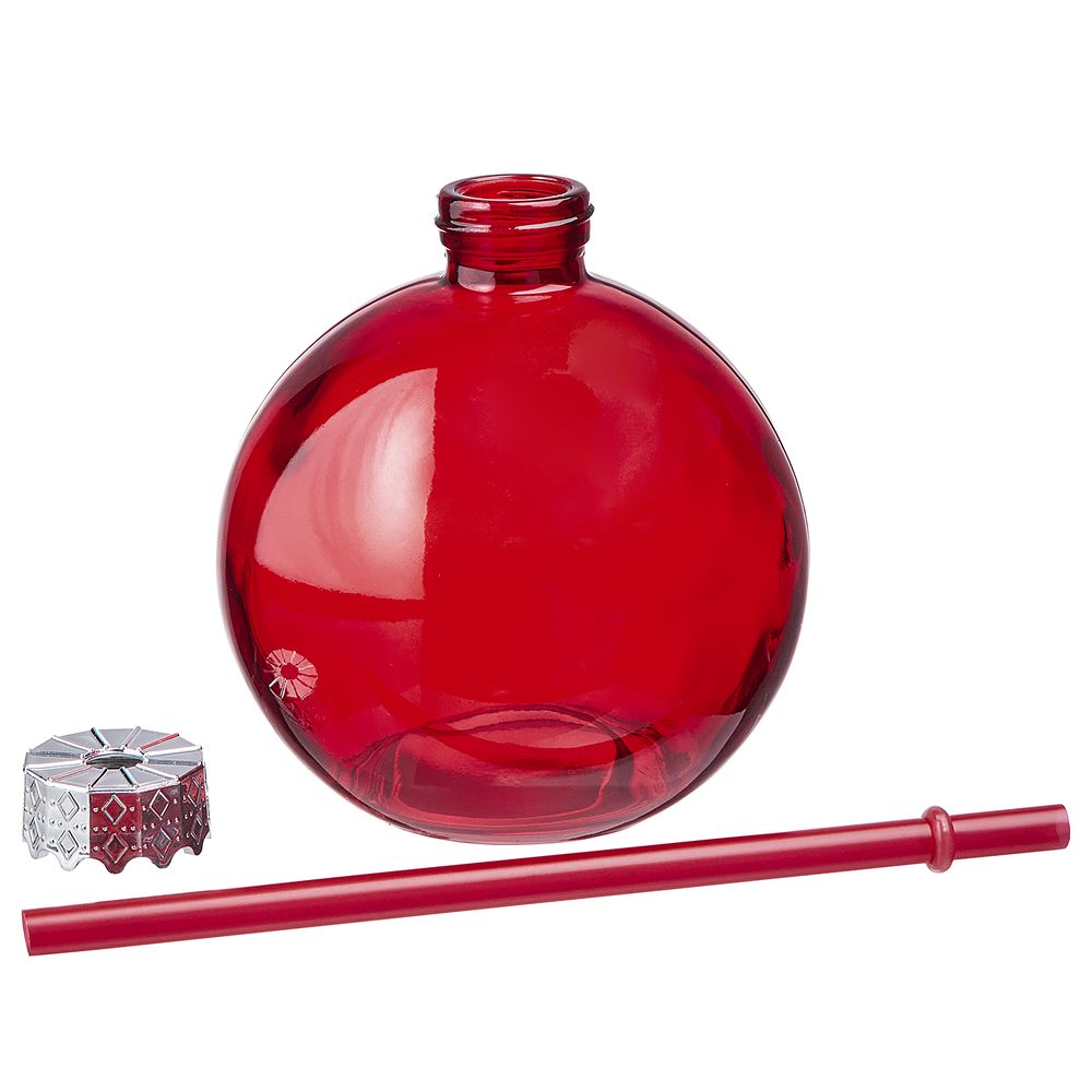 SANTA'S BUBBLE Skleněná koule s brčkem - červená (obrázek 3)