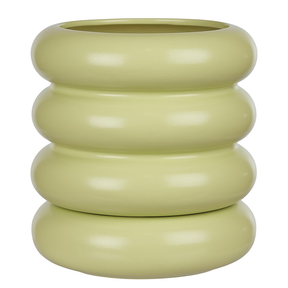 Fotografie HOOP Květináč s miskou 14 cm - zelená