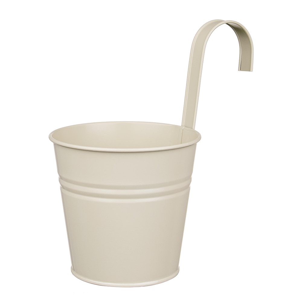 Fotografie ZINC Květináč k zavěšení 16 cm - béžová
