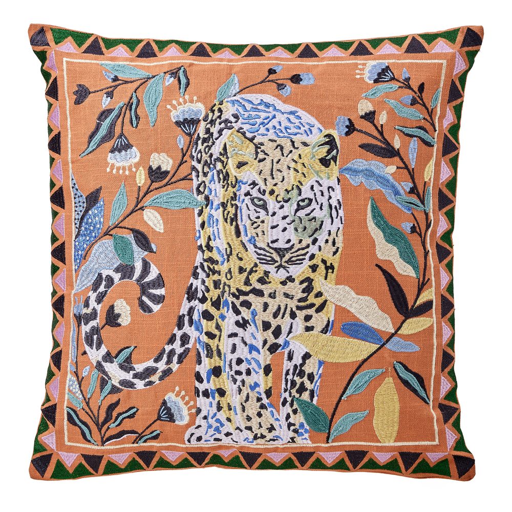 BOHEMIAN Polštář tygr 50 x 50 cm - oranžová