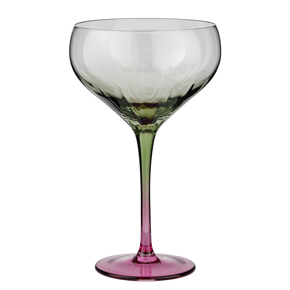 DIVINE Sklenice na koktejly 380 ml - zelená/růžová