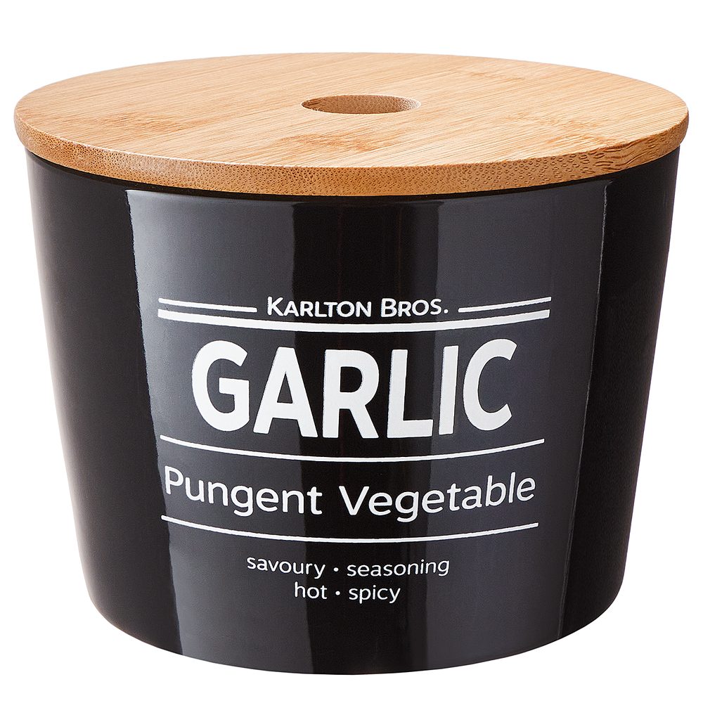 KARLTON BROS Dóza na česnek 14 cm - černá