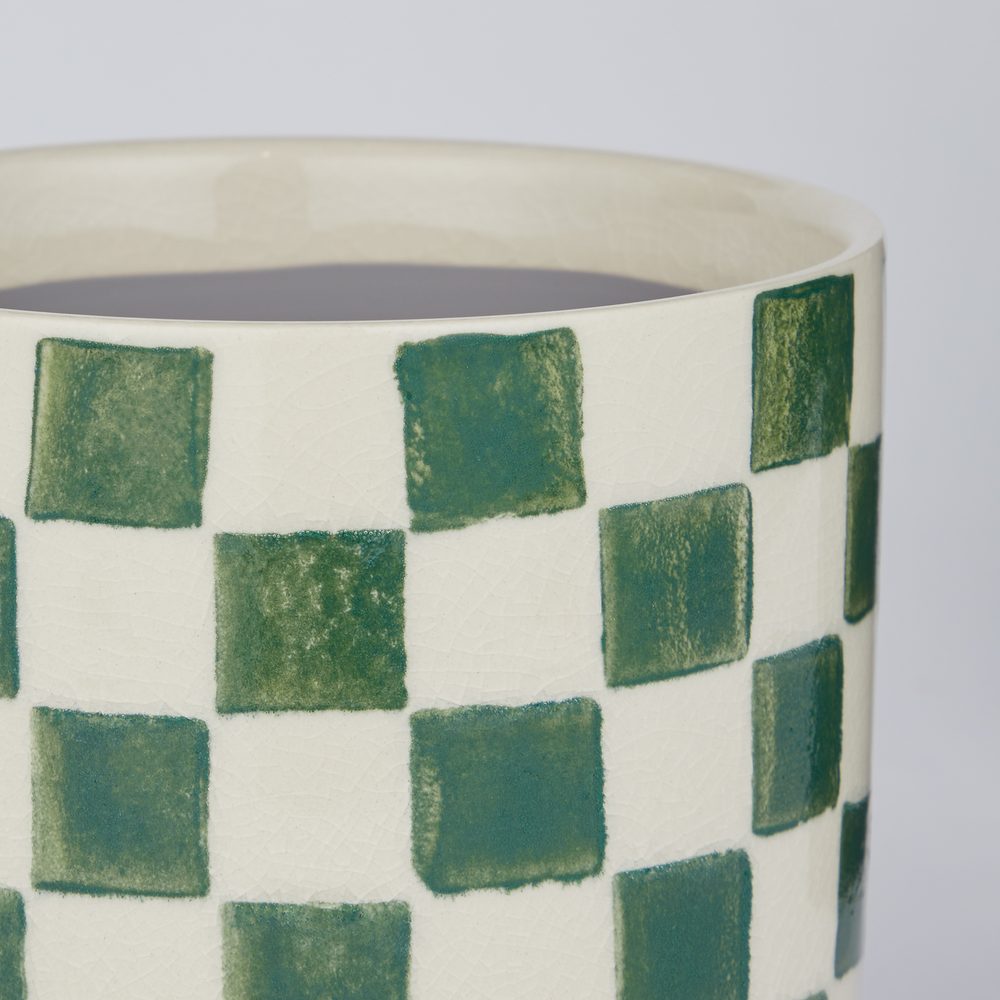 NEW DELFT Květináč šachovnice 13,5 cm zelená (obrázek 3)