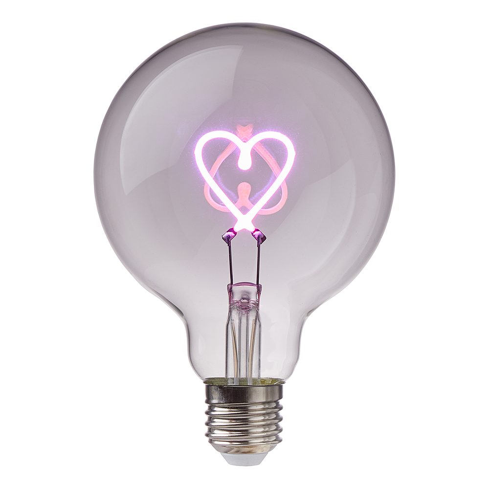 BRIGHT LIGHT LED Žárovka srdce - růžová