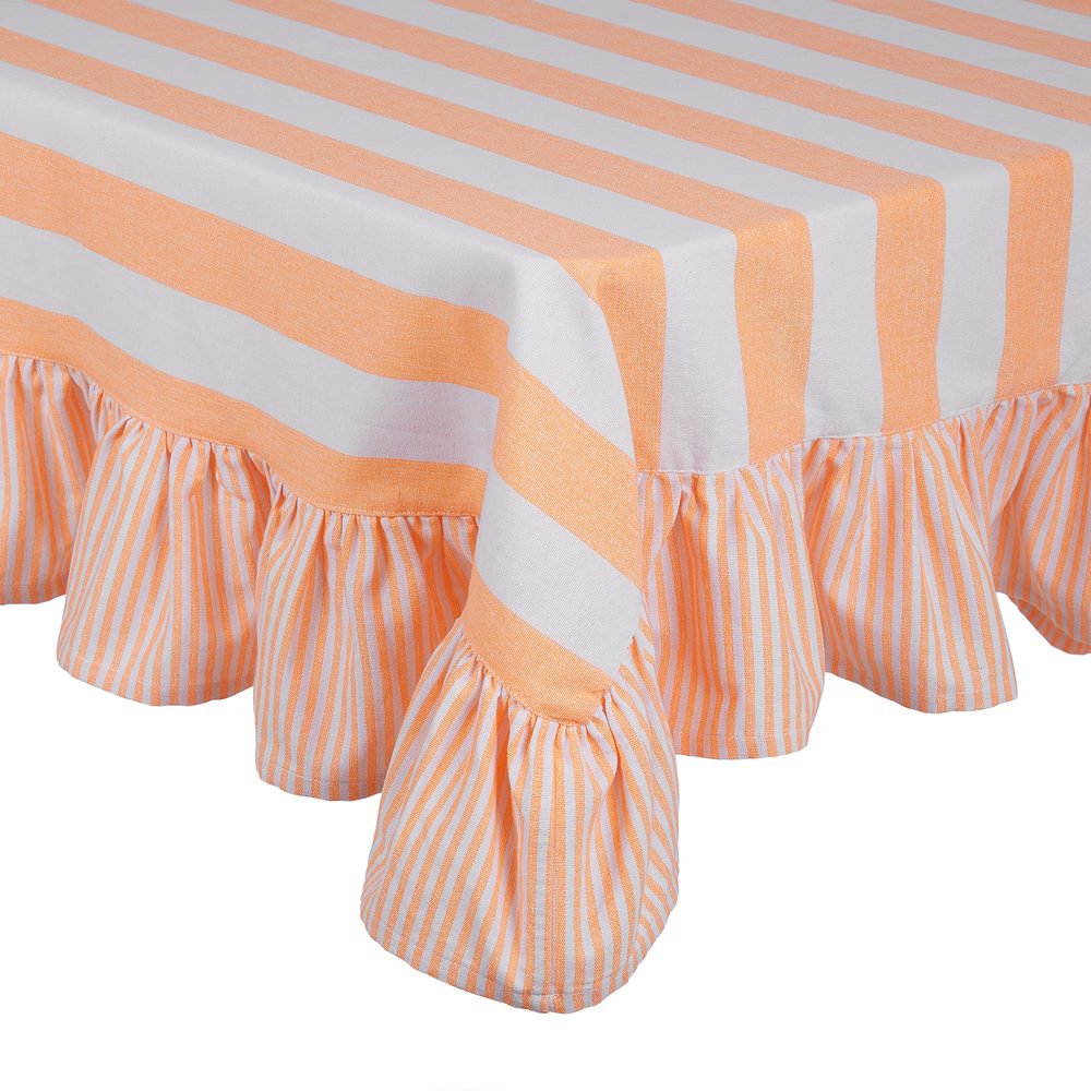 LITTLE ITALY Ubrus 170 x 300 cm - oranžová/bílá
