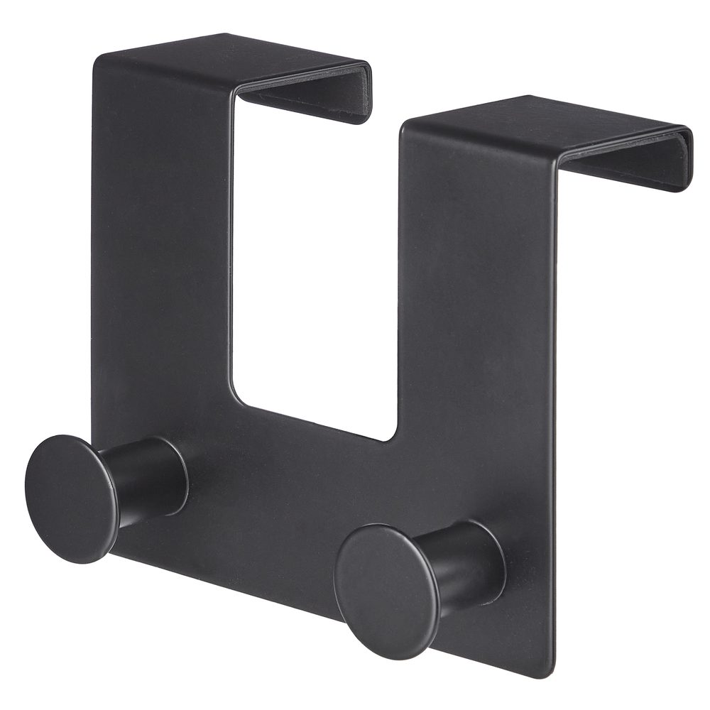 BASIC Věšák na dveře s 2 háčky - černá