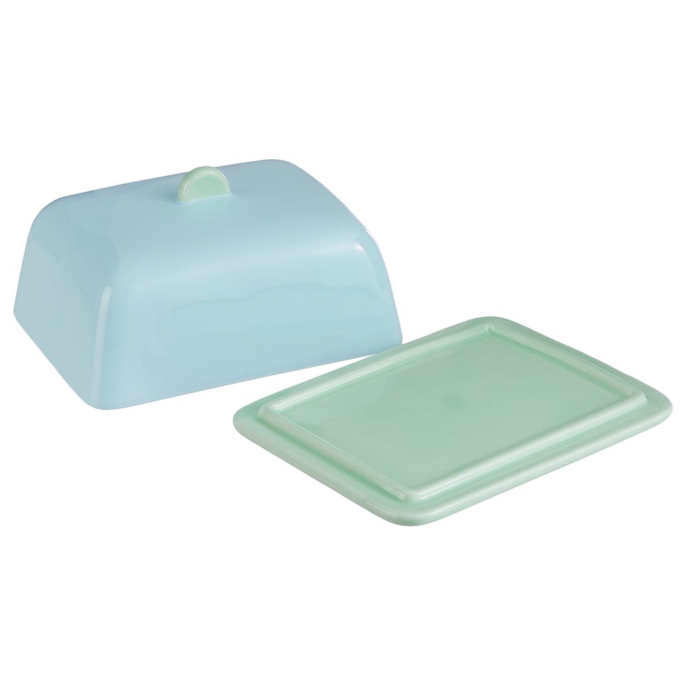 BUTTER Dóza na máslo keramická - modrá/zelená (obrázek 4)