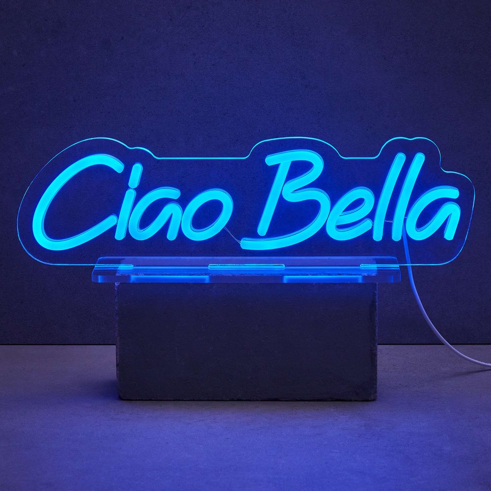 Fotografie NEON VIBES LED Neonové světlo s USB "Ciao Bella"