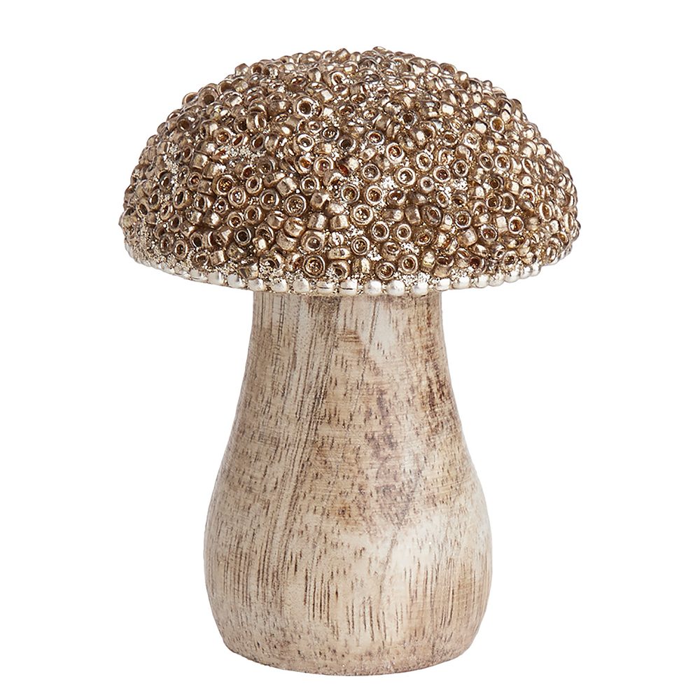 HARVEST LOVE Houba dřevěná s perličkami 7 cm