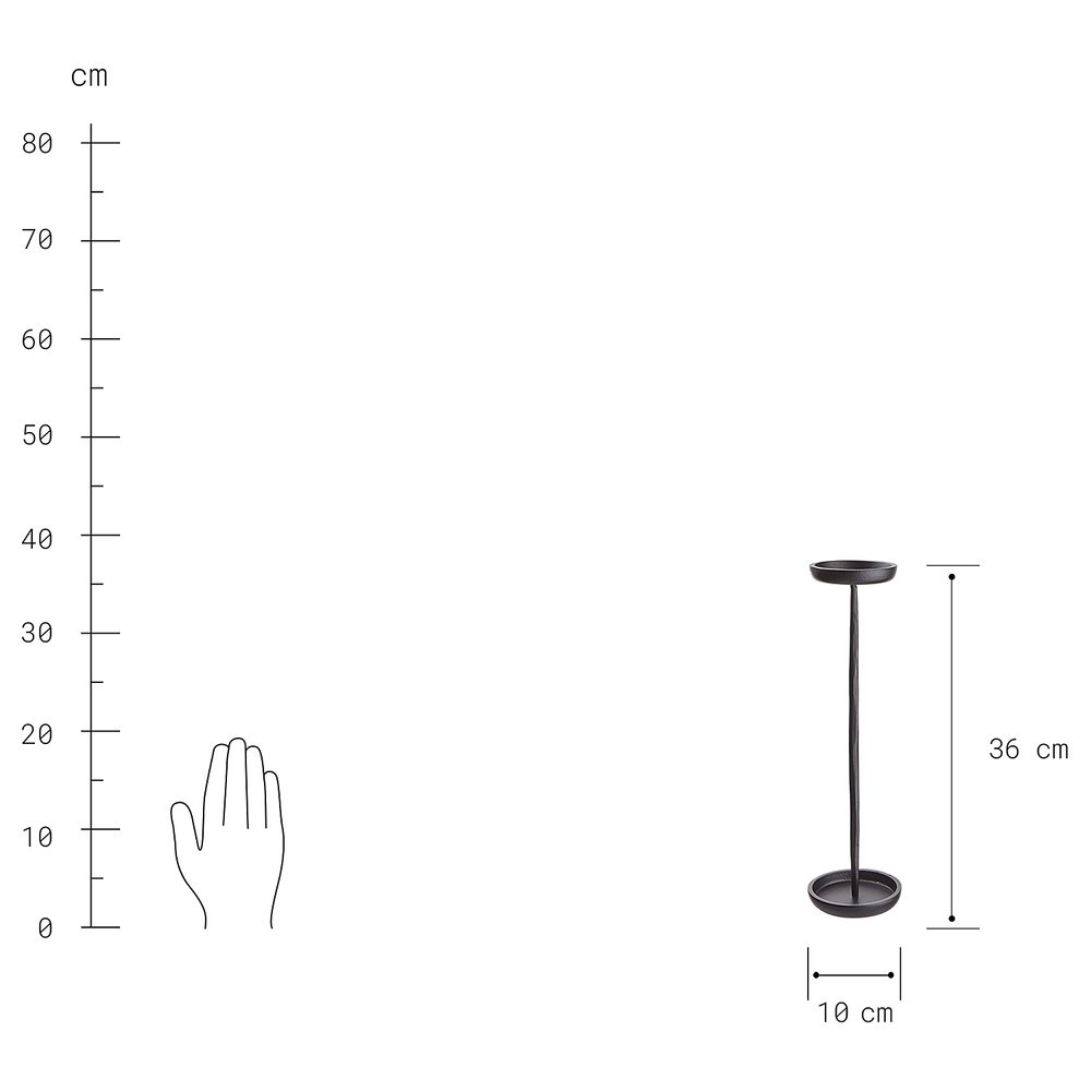 FAROL Svícen 36 cm - černá