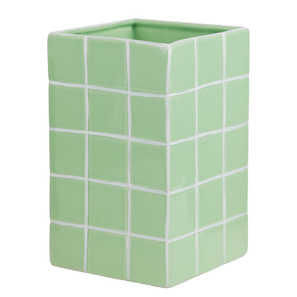 Levně TILES Váza 22 cm - mátová